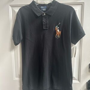 Polo by Ralph Lauren Black Cotton Polo shirt Sz 16-18